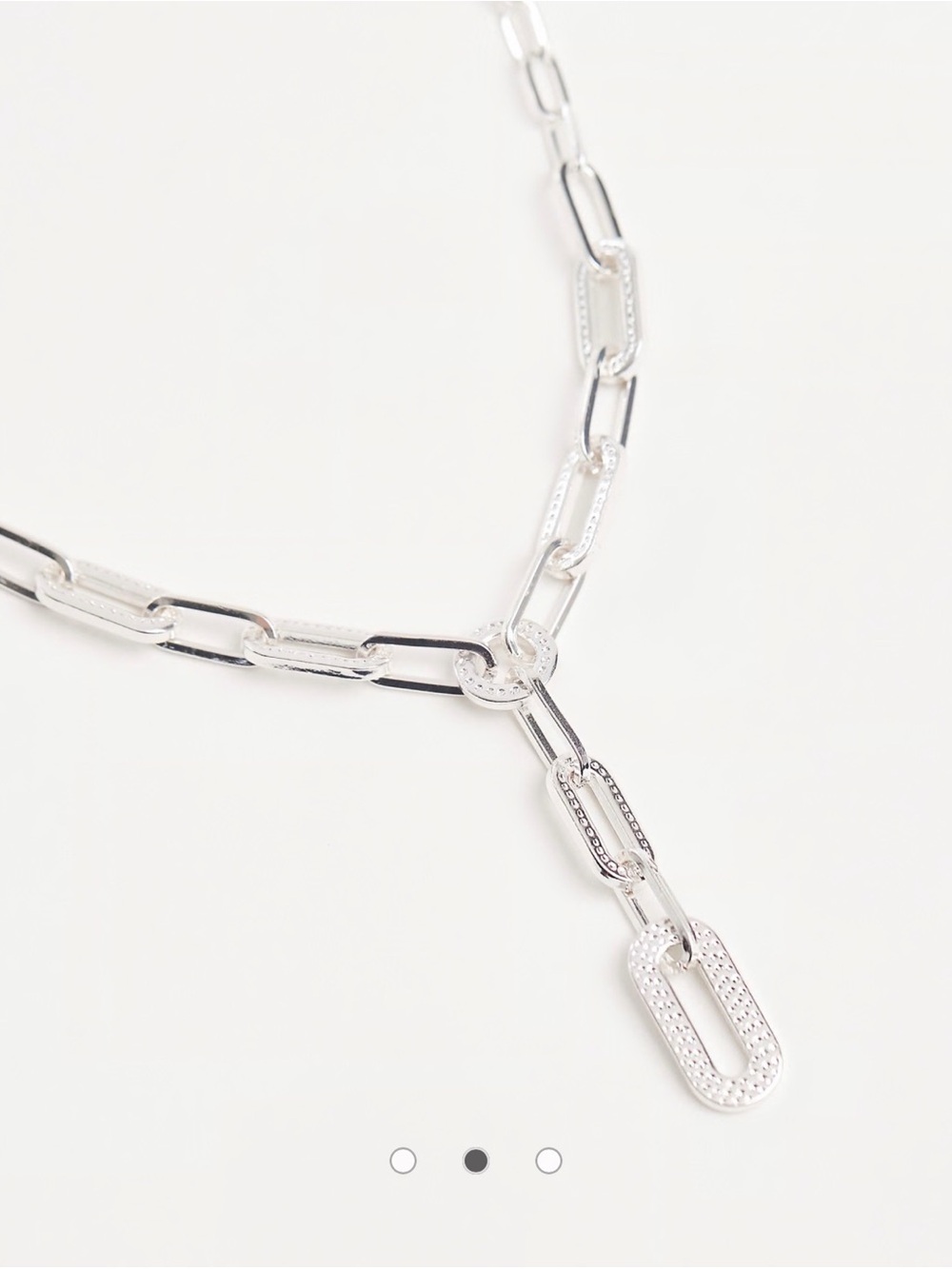 Silver Link Drop Necklace